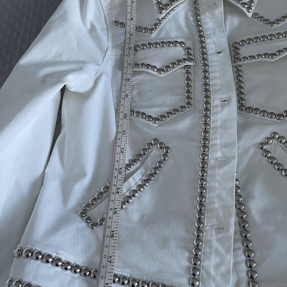 A.L.C STUDDED JACKET WHITE DENIM - Picture 4 of 13